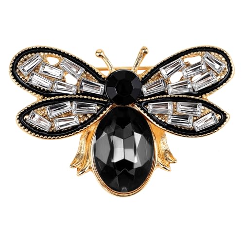 Image of Bee Brooch Pin, Honey Bee Rhinestone Pins Vintage Crystal Insect Themed Lapel Pins Stylish Accessories for Women Men Party Dating Daily