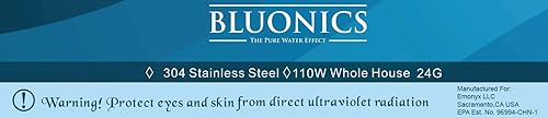 Miniatura 7 de Bluonics Sistema purificador de filtro de agua de pozo de carbono y sedimentos UV de 110 W con puertos NPT de 1 pulgada, UV de 24 GPM con 3 filtros