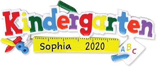 Miniatura 4 de Adorno personalizado para árbol de Navidad para jardín de infantes 2022  Adorno navideño  Regla de crayón de palabras coloridas ABC  Adorno para