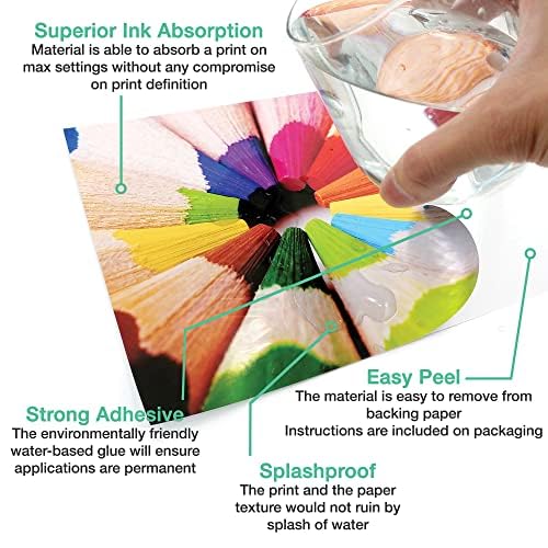 Evergreen Goods A4 White Glossy Sticker Photo Paper for Personalised Stickers Labels Ideal for Crafters and Small Business Owners Splashproof - Image 2