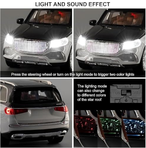 Image of LONGMIRE Metal Pull Back Diecast Car Pull Back Model with Sound Light Boys Gifts Toys for Kids Pack of 1, Multicolor (GLS 600)