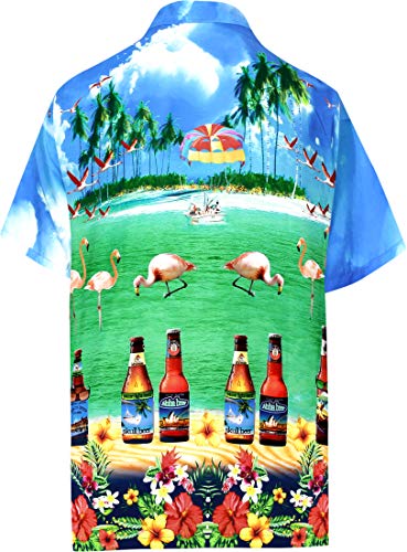 LA LEELA Men's Hawaiian Shirt Summer Beach2