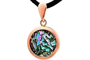 Bismuth Crystal and Copper Necklace: Unveil a Symphony of Shimmering Colors