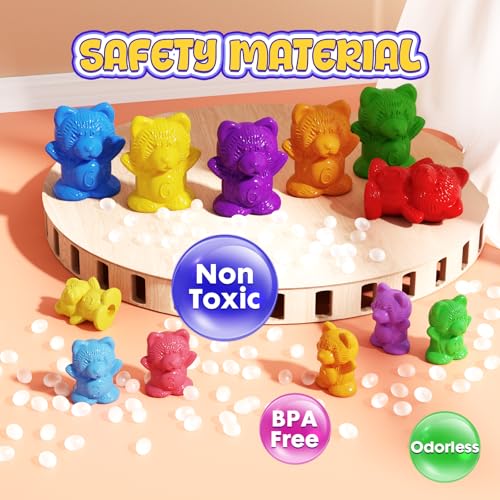 Image of Bmag 120 PCS Counting Bears Math Manipulatives (60 Large & 60 Small Bears in 12 Colors), Color Sorting Toys for Toddlers 3+, Preschool & Kindergarten STEM Learning Educational Toys with Storage Jar