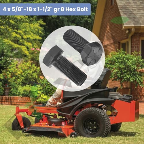 Image of 2 Pack 018-6020-00 Blade Bolt 5 /8 inch-18 x 1-1 /2 inch GR 8 Hex Bolt Compatible with Bad boy, ZT, CZT, MZ, Outlaw, Magnum, Maverik Series