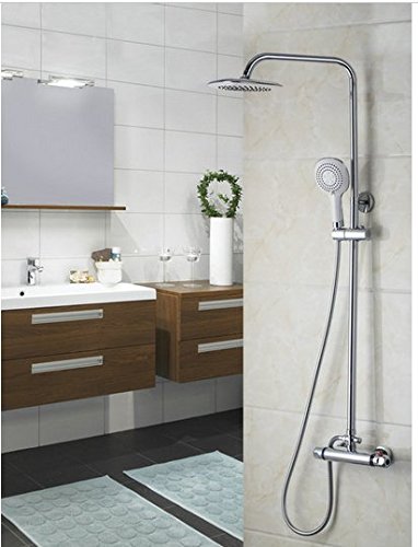 Colonne de douche thermostatique murale avec pommeau pluie de 20,3 cm