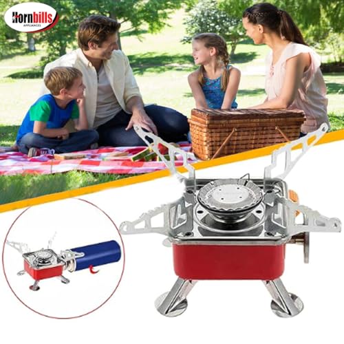 Image of Hornbills Portable Camping Gas Stove Outdoor Camping Stove - 2800W- Ultra Light Folding Cooking Gas Burners Stove - Hiking, Outdoor Picnic & Emergencey stove, Stainless Steel