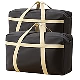 Lot de 2 150L Sac Demenagement Grand Format, Sacs de Déménagement Extra Larges avec Double Fermeture Éclair, Sacs de Rangement Robustes, Imperméables, Résistants pour Vêtements, Literie