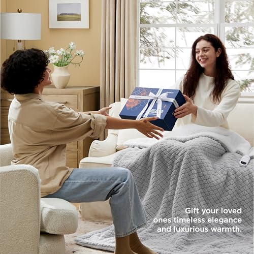 Bedsure BS-TH01-S Electric Heated Blanket Throw Diamond Patterned Shaggy Sherpa, Fast Heating Electric Blanket With 6 Heating Levels & 3H Auto Shut Off, Etl, Machine Washable thumb #6