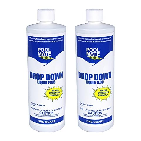 Pool Mate 1-2440-02 Drop Down Liquid Floc for Swimming Pools (2 Pack), 1 quart Cover