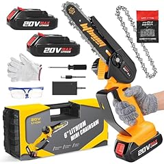 E-deep Yellow Mini Chainsaw 6-inch With 2 Batteries