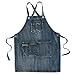 bibididi Fartuch szefa kuchni regulowany fartuch barista z kieszeniami kuchnia gotowanie pieczenie 74 cm