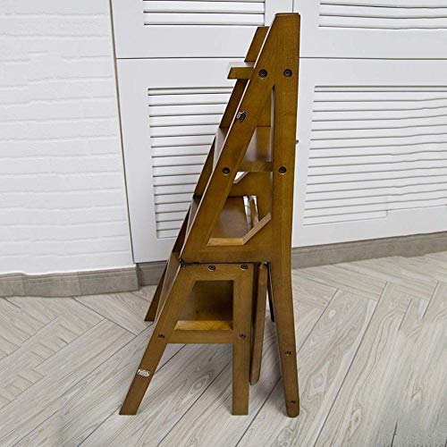 Escabeau de sécurité domestique en bois noble à 4 niveaux DASHADAO - 6