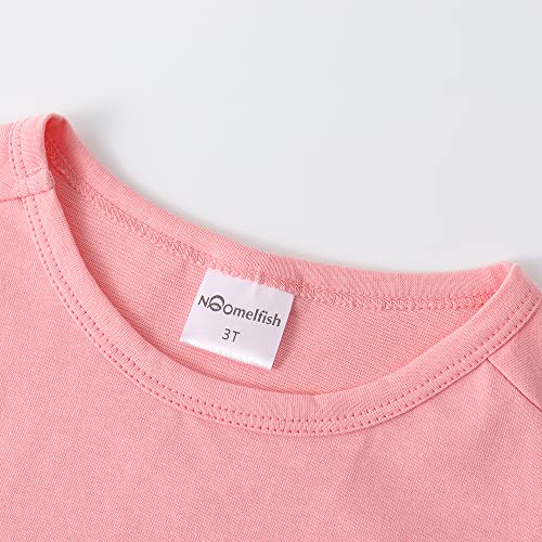 Image of Noomelfish Girls Short Sleeve Heart Pocket T-Shirts Casual Cotton Tee Tops Blouse (5-12 Years)