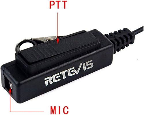 Miniatura 7 de Retevis Auricular Walkie Talkie de tubo acústico con micrófono, PTT grande, compatible con Motorola CP100D CP185 CP200D GP2000 DLR1060 RDU4100