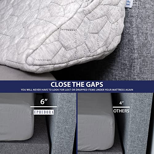 Ephedora Bed Wedge Pillow For Headboard Gap Filler | Queen Size | Triangle Bolster Pillows | Noodle Pillow Wedge | Washable Cover | Memory Foam | 5 Sizes | Fill Between Your Headboard And Mattress #TOP6