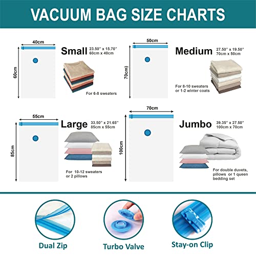 Roomipro Space Saver Vacuum Storage Bags, 8 Large Vacuum Sealer Bags With Pump, Storage Vacuum Sealed Bags For Clothing, Comforters, Blanket Storage, Bedding #TOP3