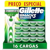 Carga para Aparelho de Barbear Gillette Mach3 Sensitive 16 unidades