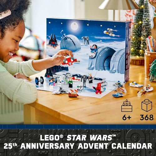 Calendario dell'avvento di Star Wars 2024 per bambini, con 18 mini build e 5 minifigure, dai 6 anni in su, idea regalo per ragazzi e ragazze, 75395 - Lego - Immagine 1