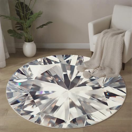 Tapis rond irréel shine diamant lavable et antidérapant 80cm - 3