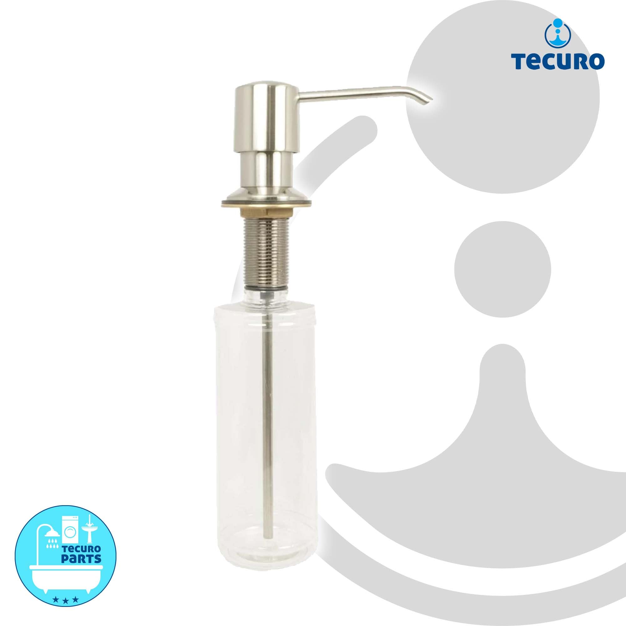 tecuro Einbau-Seifenspender 300 ml edelstahloptik - für Waschtisch & Spüle
