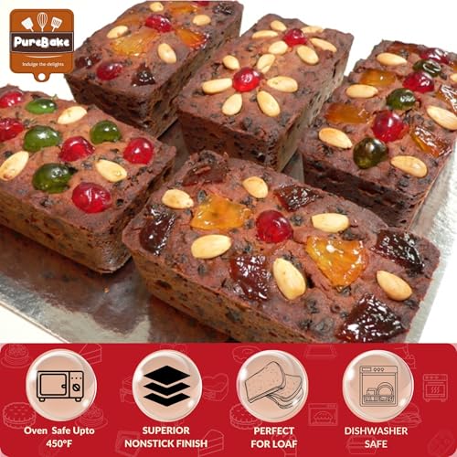 Image of PureBake Bread Loaf Pan for Baking, Pack of 2, Rectangular Tin for Making Bread Loaf & Cakes, Non Stick, Carbon Steel Mould, Premium SGS Certified
