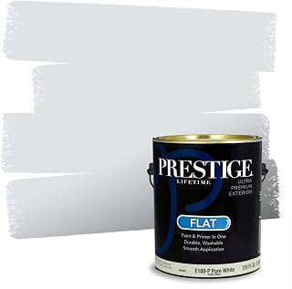 Paints Exterior Paint and Primer In One, 1-Gallon, Flat, Comparable Match of Sherwin Williams* Aura White*