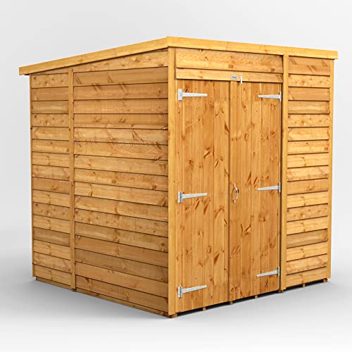 Image of Powersheds High Grade Premium Pent Overlap Wooden Shed with Double Door, Security Features, Door Flexibility, made from 10 mm Extra Thick Timber (Windowless)