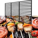 JRUKM Gusseisen Grillrost 60 x 40 cm Grillgitter Ersatzteil Emailliert Gussrost für BBQ, Gasgrill, Holzkohlegrill und vieles
