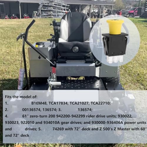Interruptor PTO de 8 terminales para cortacésped con pomo amarillo de 10A 14V 5