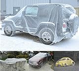 FAMI Transparent Disposable Plastic Car Cover - Dust Cover/ Rain Cover/ Paint Cover/ - For All Cars and Also Furniture (Large)