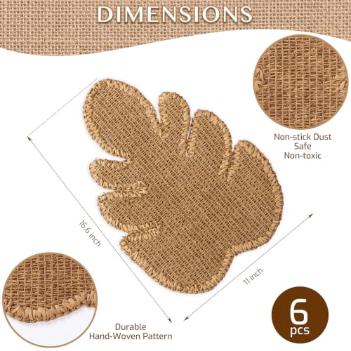 16.5'' Palm Leaves Woven Placemats Set of 6 Tropical Rattan Chargers by Ferrochef - Used condition - Image 2