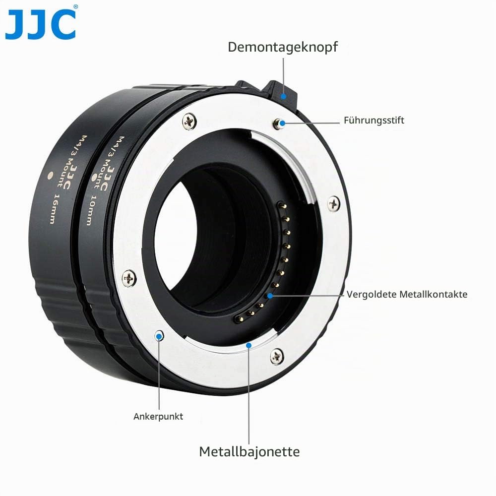 JJC Makro Autofokus-Zwischenringe (AF) für Makrofotographie 10mm und 16mm (Passen für Panasonic Olympus M4/3 Micro Four Thirds MFT Kameras)