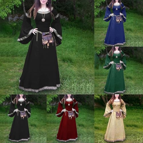 Vestido medieval gótico transpirable con mangas largas ajustables 4