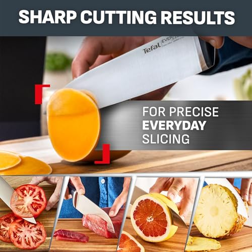 Tefal EverSharp Pro 6-Pc Knife Set, Knife Block With Automatic Integrated Sharpener, Scissors, German Stainless Steel, Ergonomic Handle, Gift for Him/Her, Chef, Utility, Paring & Scissors, K297S744 - Image 6