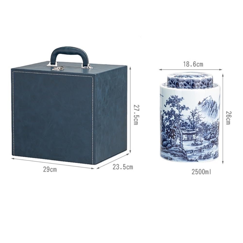 Lata de té Recipiente de cerámica for almacenar té Suelto, Tarro Almacenamiento Sellado Gran Capacidad, Juego Retro, Caja Regalo un Solo Carrito de té