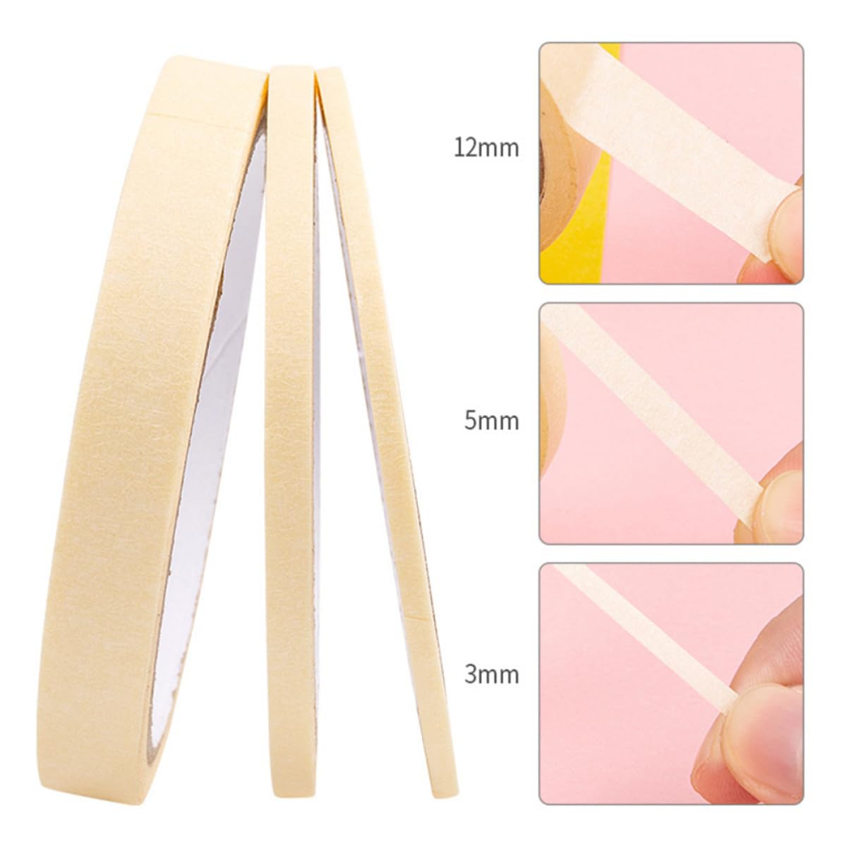 Uonlytech 18 Rolls Nail Enamel Masking Tape for Professional Nail Salons Portable Beige Tape for Paper for Repair