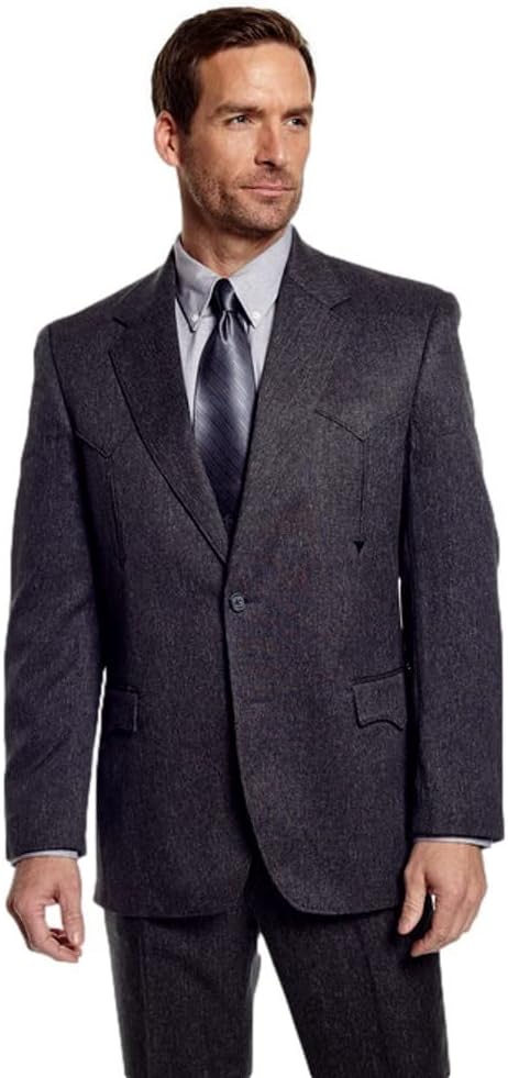 Circle S Mens Charcoal Polyester Vegas Sportcoat Jacket Blazer 52 RX
