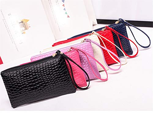 Andongnywell Women Wallet Solid Color Envelope Clutch Purse for Ladies with Card Case PU Leather Bag3