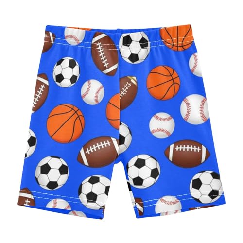 Girls Biker Shorts Toddler Cotton Under Skirt Shorts Floral Sports Balls Footballs Blue Baby Summer 4t