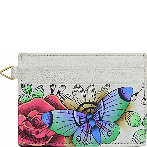 Image of Anna by Anuschka Women's Hand Painted Genuine Leather Credit Card Case - Floral Paradise