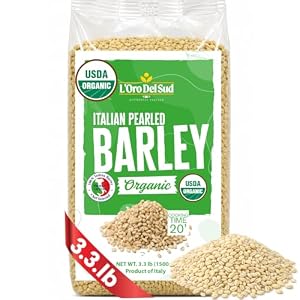 L’Oro del Sud – Organic Pearled Barley, 3.3 lb (1.5 kg) | Italian Barley Whole Grain, USDA Certified, Mediterranean Diet Friendly, Product of Italy, (Barley)