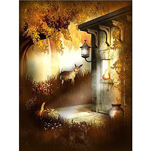 Diamond painting cerf grand format 40x100 cm avec strass complet pour broderie créative