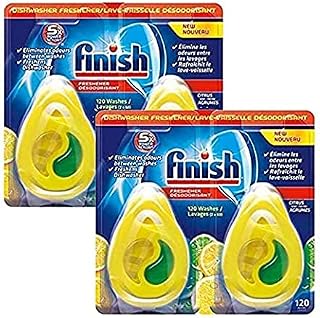 Finish Dishwasher Freshener, 220 washes, Citrus Lemon Lime Scent, Pack of 4, 0.17 fl oz / 5ml