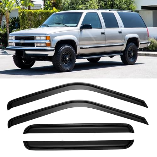 Window Rain Guards Visors for 1995-2000 Chevy Tahoe/GMC Yukon, Window Vent Wind Deflectors Shades for 1992-1999 Chevy/GMC C/K1500 2500 Suburban, 1992-2000 Chevy/GMC Sierra C/K3500
