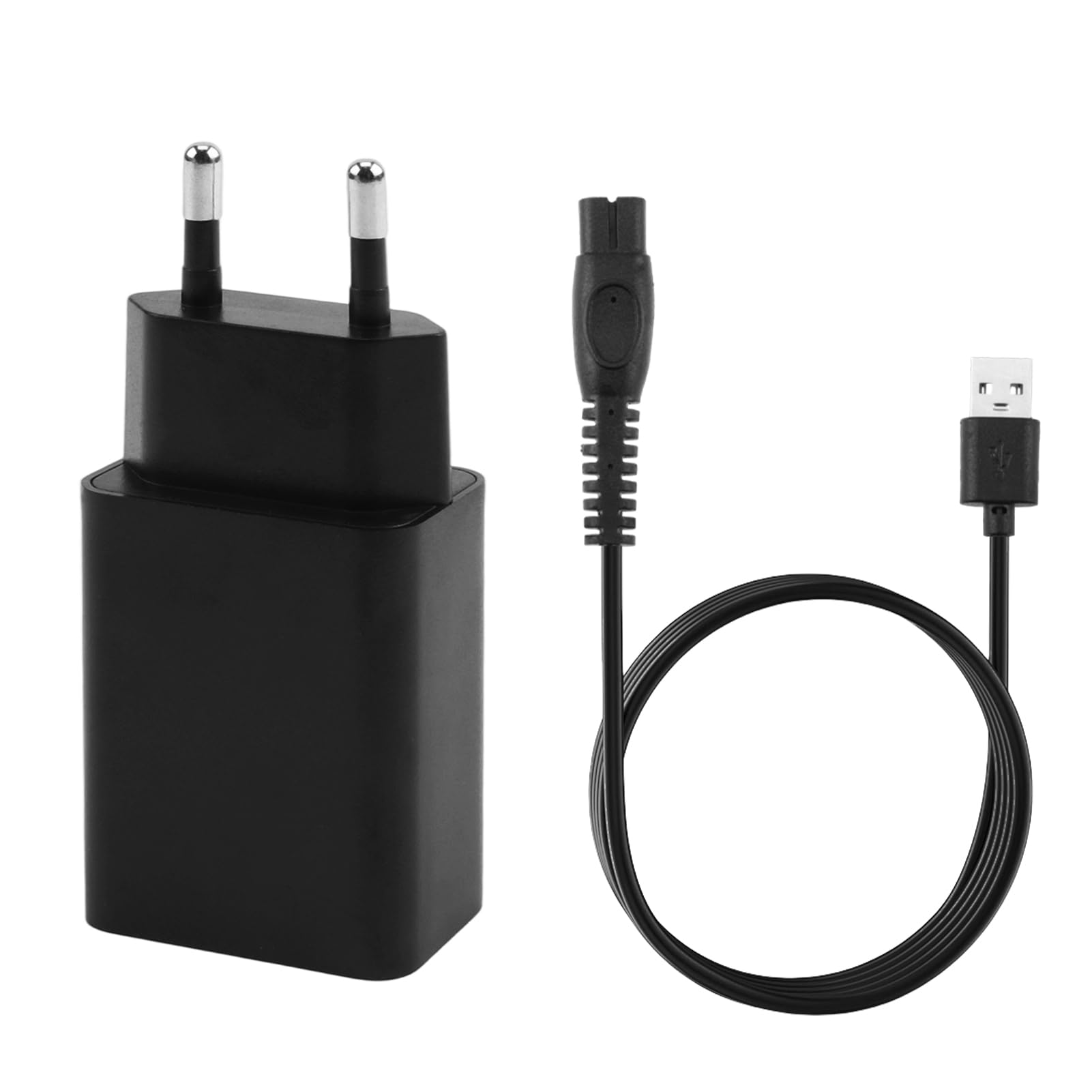 Cavo Di Ricarica USB 5V con Adattatore di Alimentazione, Compatibile con Philips, per Rasoio Accessorio, Coda a Rete a Lisca di Pesce, Filo di Rame Spesso, Cavo Sostitutivo Portatile e Durevole