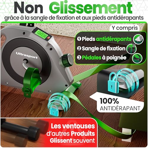 Ultrasport Mini Bike, vélo d'exercice Compact, Exercice pour Les Bras et Les Jambes, Exercice à pédales, idéal pour Les Personnes âgées – Image 6