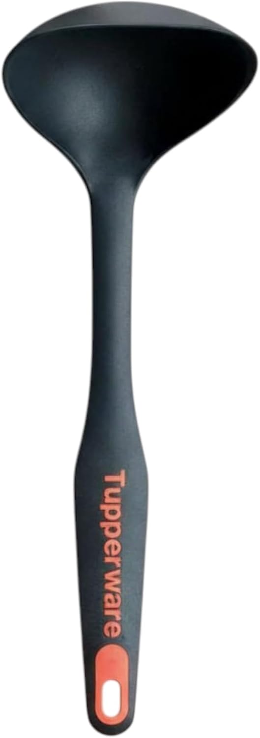 Tupperware Kitchen Prep Tool Ladle Black W/Orange Letters