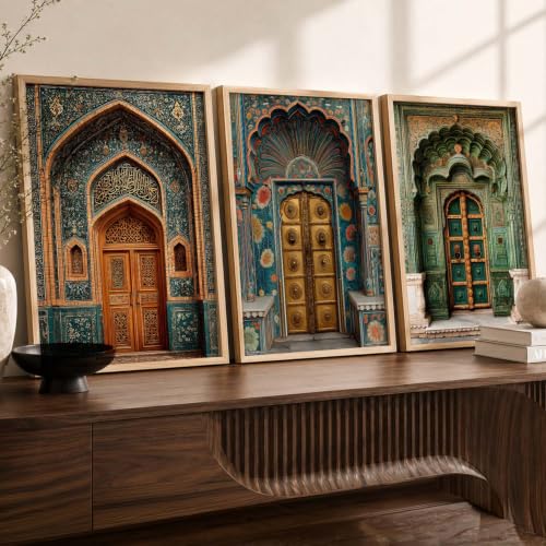 Image of kotart Traditional Indian Wall Art Painting for Living Room | Paintings Frame For Home Decoration | Framed Wall Painting Home Room Bedroom Office Decor Set of 3 (35x37 Inch)