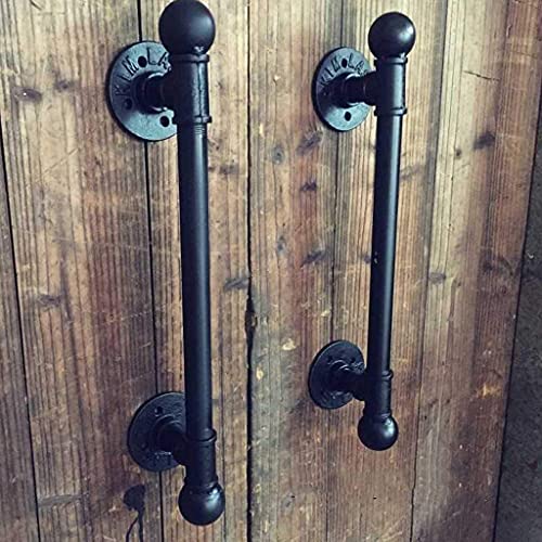Poignée de porte coulissante noire ergonomique contre portes lourdes - 3